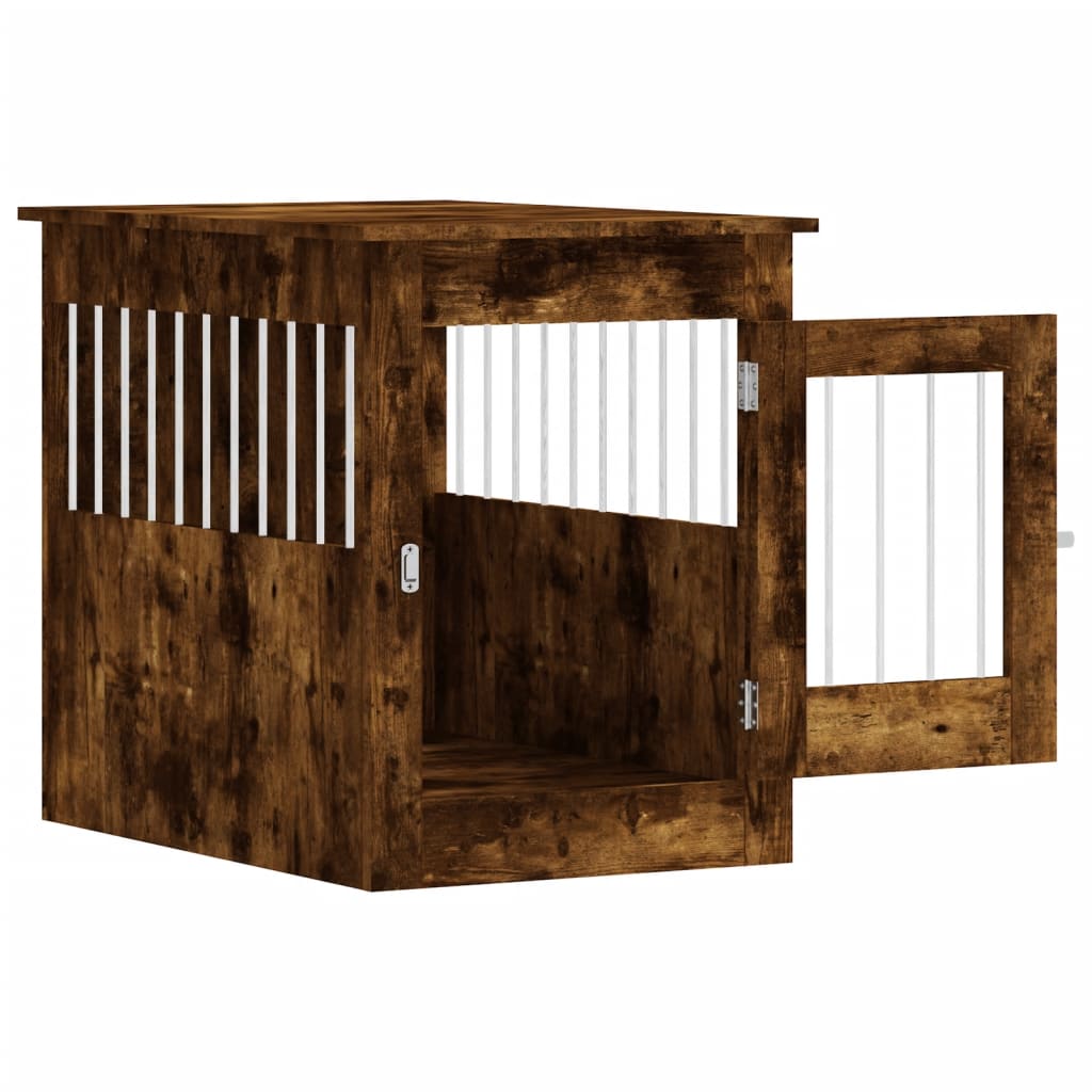 vidaXL Dog Crate Furniture Smoked Oak 55x80x68 cm Engineered Wood