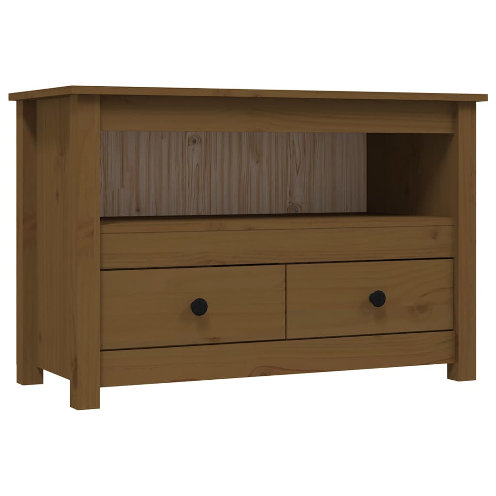 vidaXL TV Cabinet Honey Brown 79x35x52 cm Solid Wood Pine