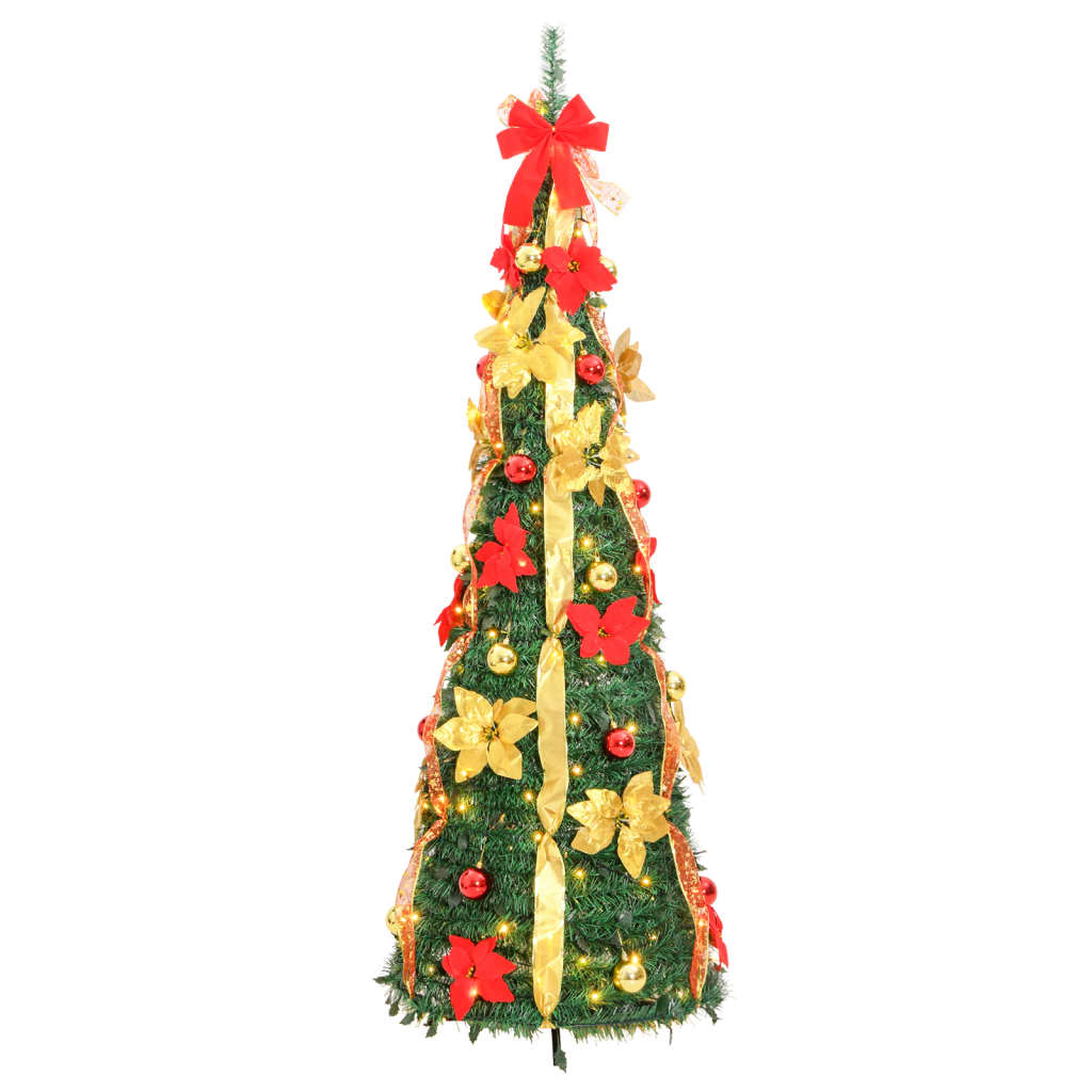 vidaXL Artificial Christmas Tree Pop-up 200 LEDs Green 210 cm