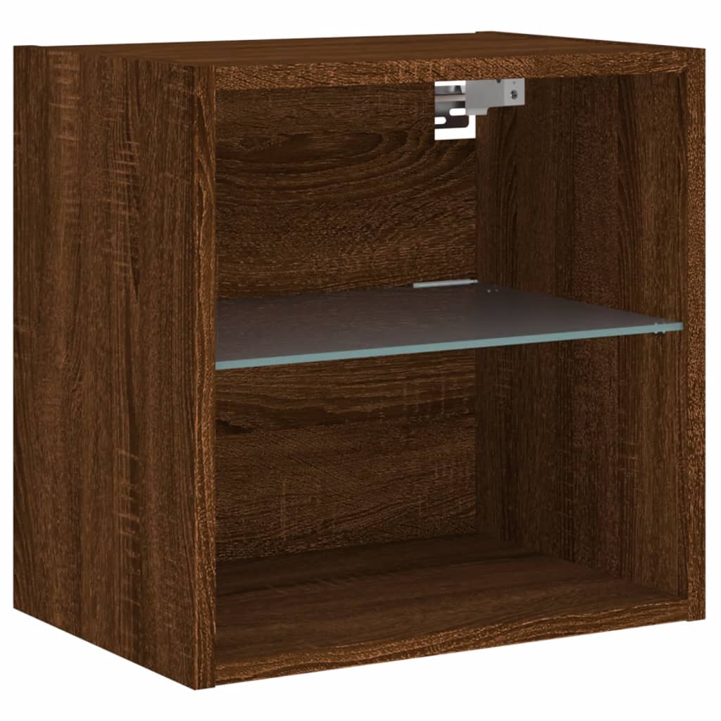 vidaXL 8 Piece TV Wall Units with LED Brown Oak Engineered Wood