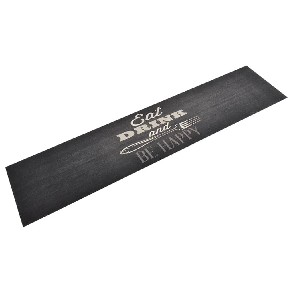 vidaXL Kitchen Rug Washable Kitchen Black 60x300 cm Velvet