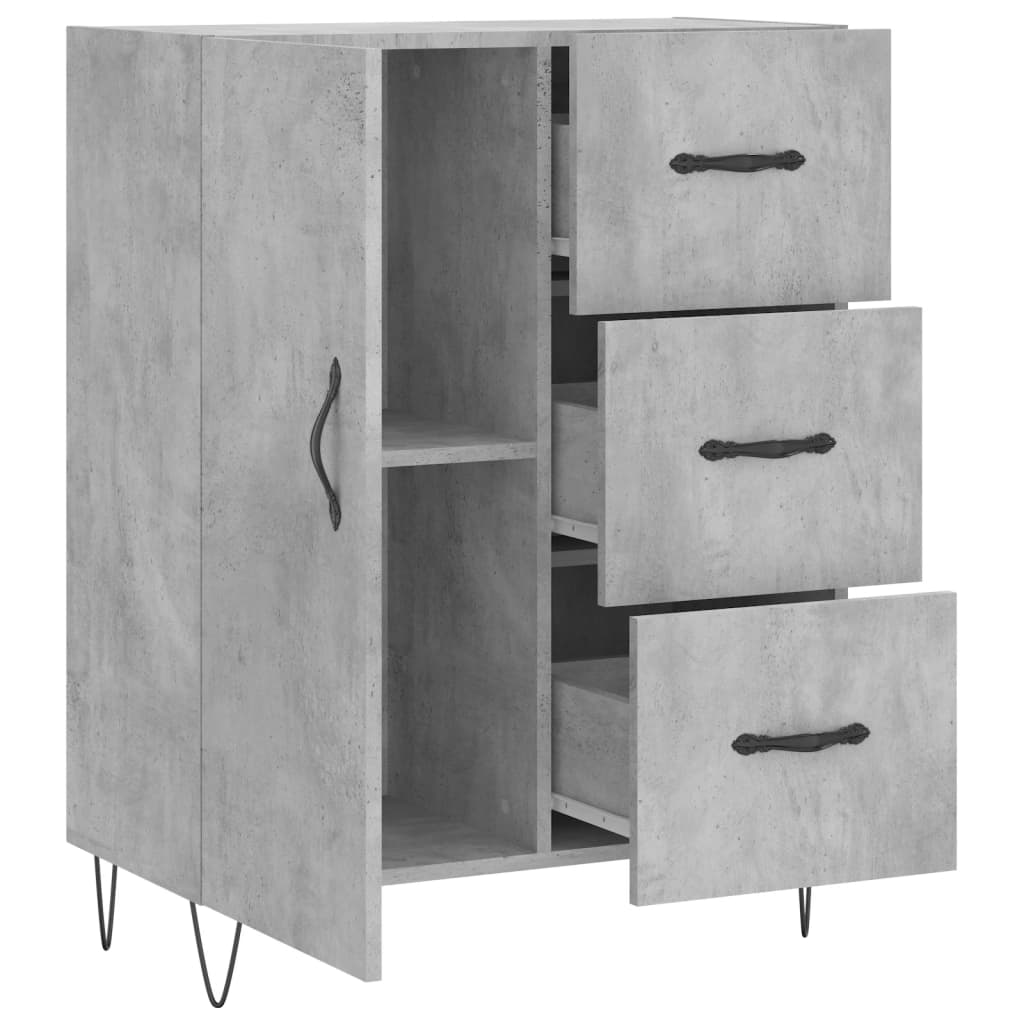 vidaXL Sideboard Concrete Grey 69.5x34x90 cm Engineered Wood