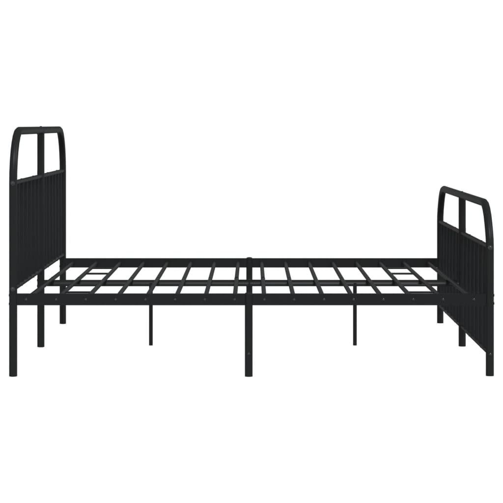 vidaXL Metal Bed Frame without Mattress with Footboard Black 193x203 cm