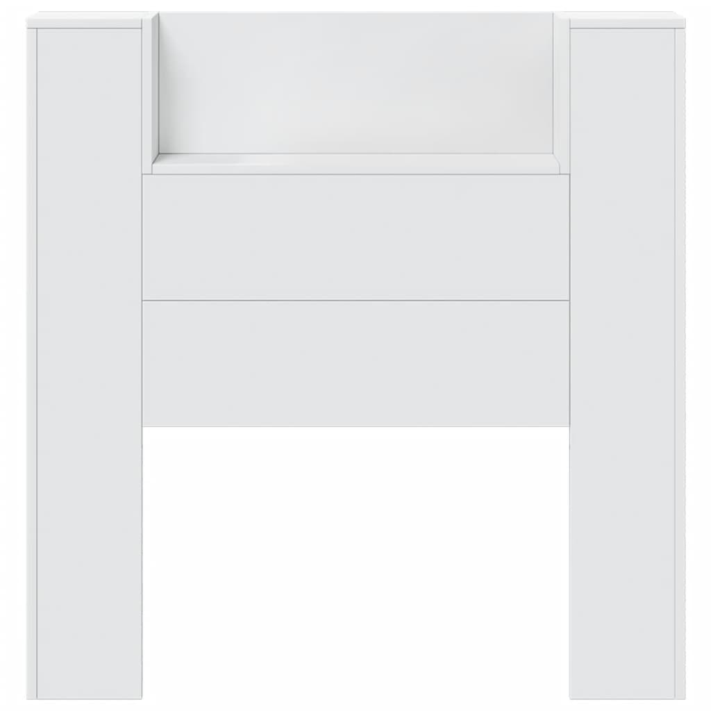 vidaXL Headboard Cabinet with LED White 100x16.5x103.5 cm