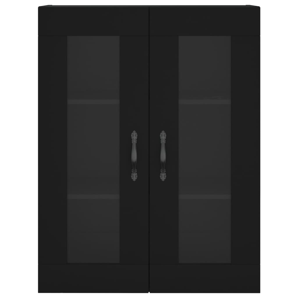 vidaXL Wall Mounted Cabinets 2 pcs Black Engineered Wood