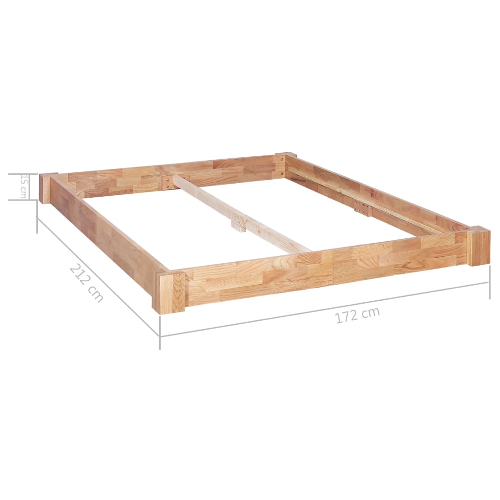 vidaXL Bed Frame without Mattress Solid Oak Wood 160x200 cm