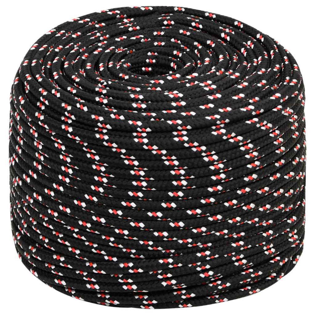 vidaXL Boat Rope Black 10 mm 500 m Polypropylene