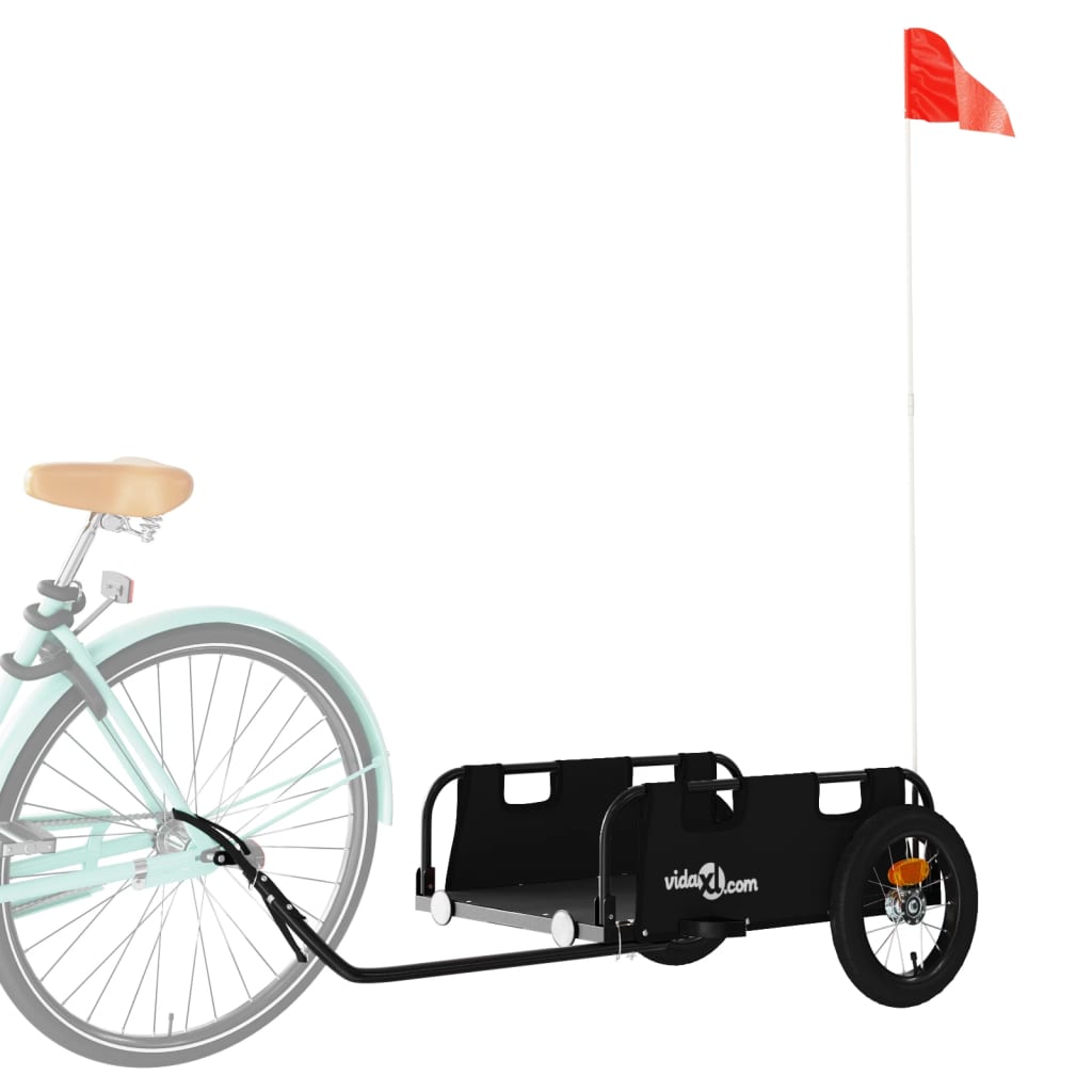 vidaXL Bike Trailer Black Oxford Fabric and Iron