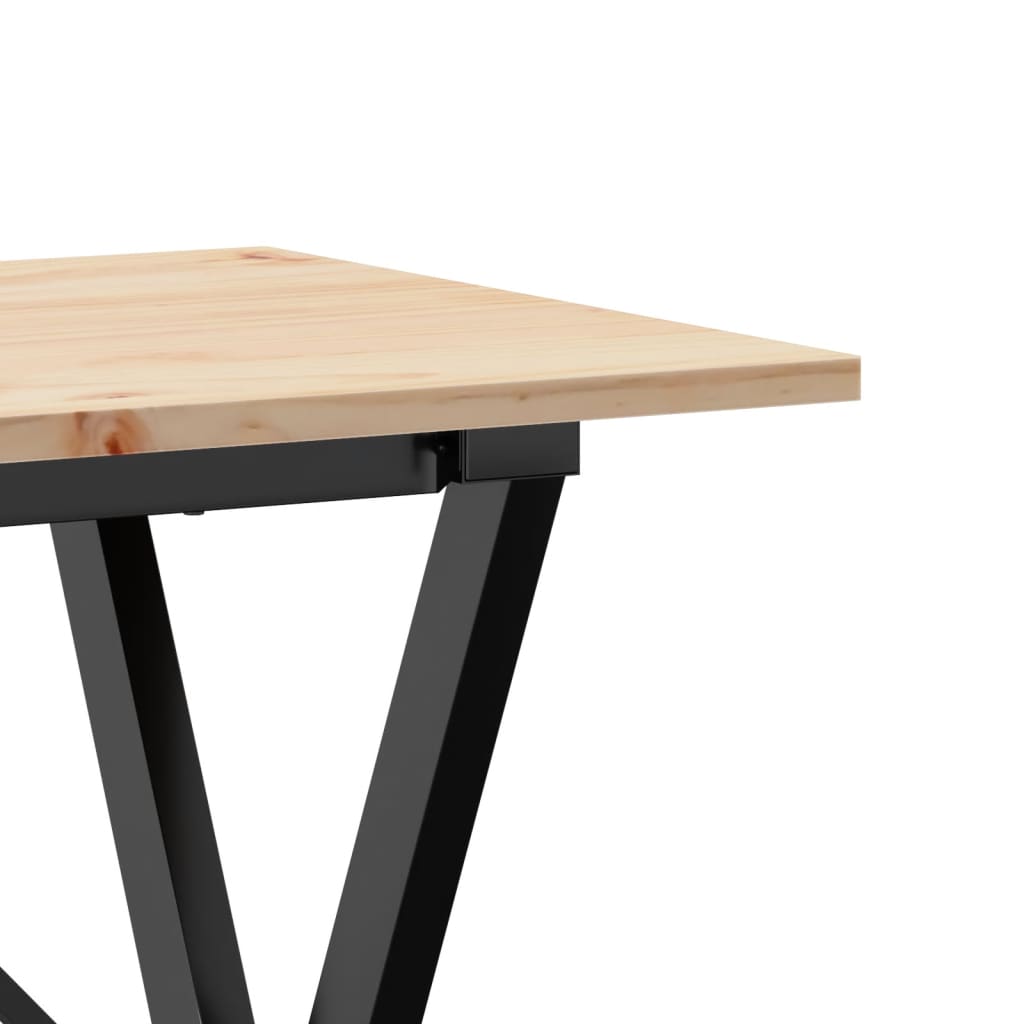 vidaXL Dining Table X-Frame 100x50x75 cm Solid Wood Pine and Cast Iron