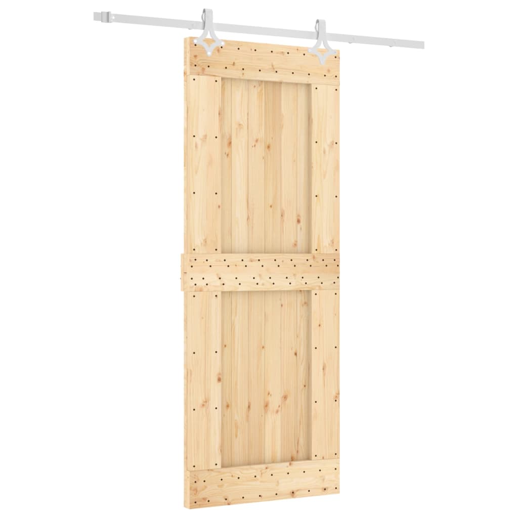 vidaXL Sliding Door with Hardware Set 80x210 cm Solid Wood Pine