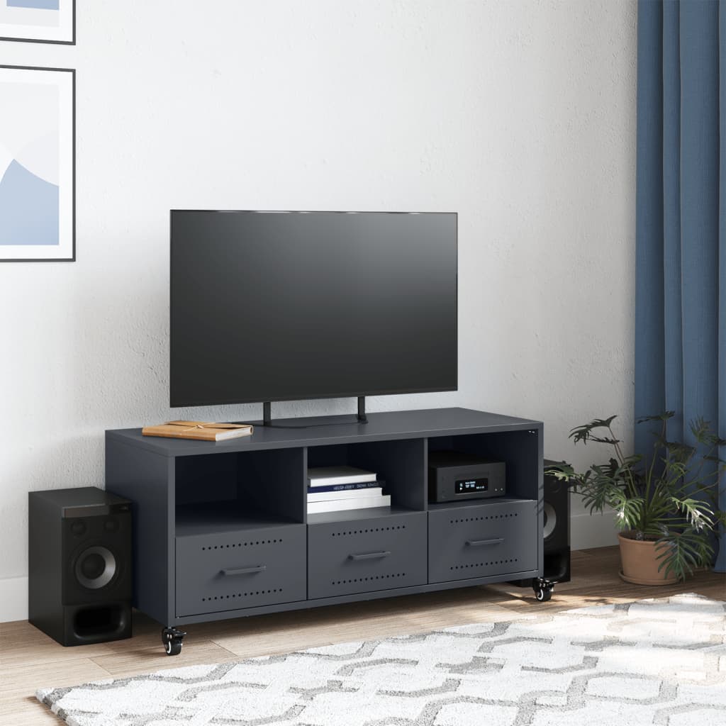 vidaXL TV Cabinet Anthracite 100.5x39x43.5 cm Steel