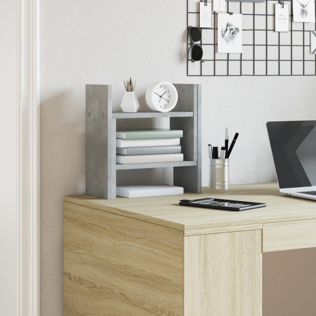 vidaXL Desk Organiser Concrete Grey 34.5x15.5x35.5 cm Engineered wood