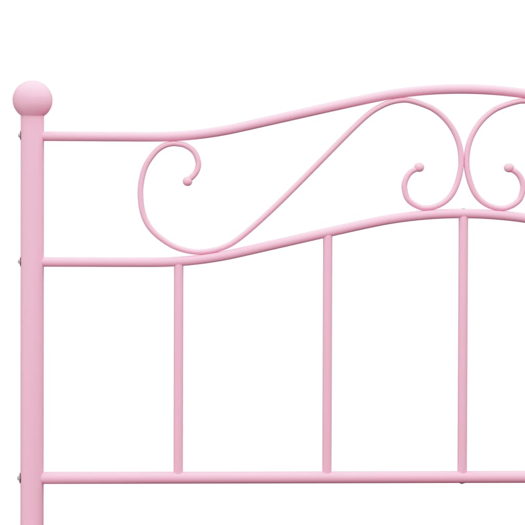 vidaXL Bed Frame without Mattress Pink Metal 120x200 cm