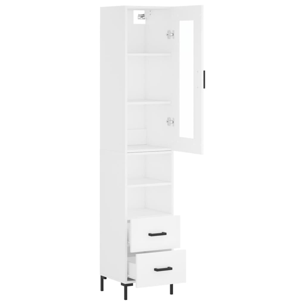 vidaXL Highboard White 34.5x34x180 cm Engineered Wood