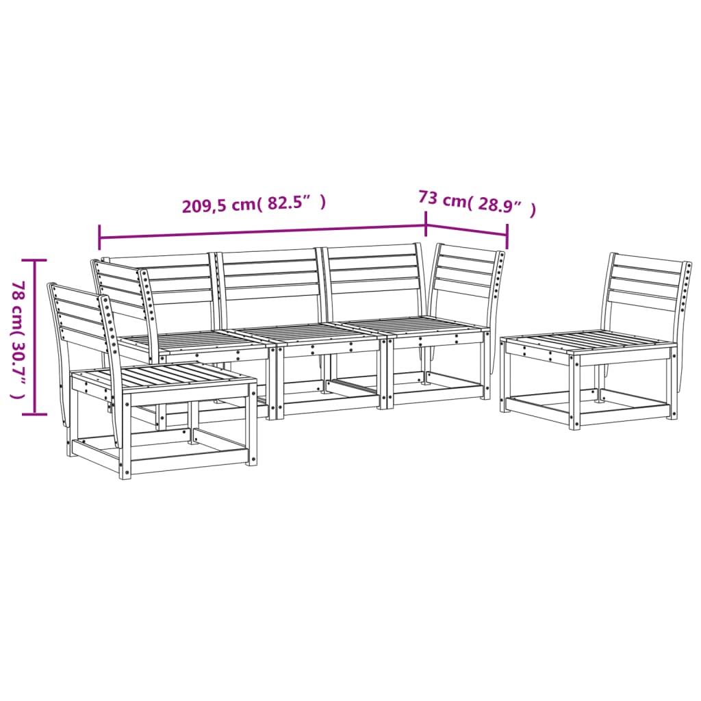 vidaXL 5 Piece Garden Sofa Set Impregnated Wood Pine