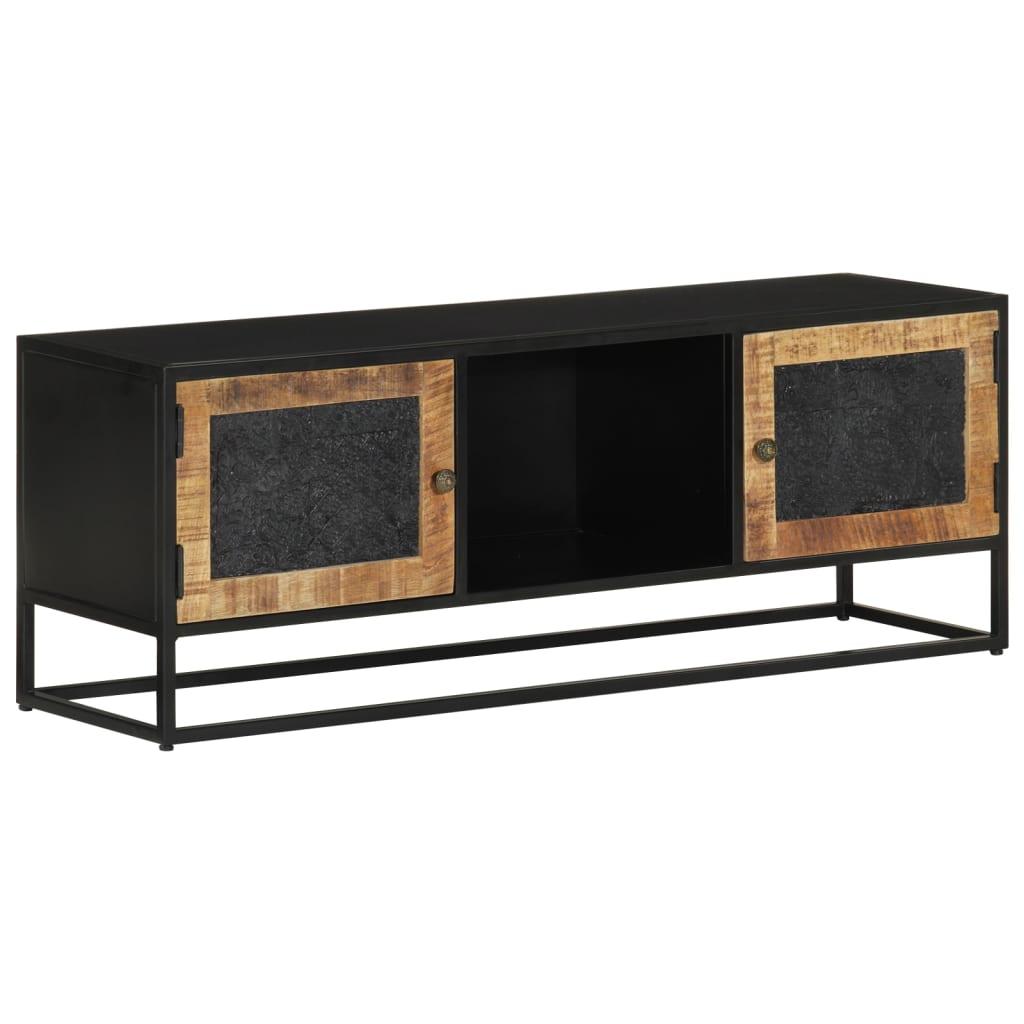 vidaXL TV Cabinet 110x30x40 cm Solid Wood Mango and Iron