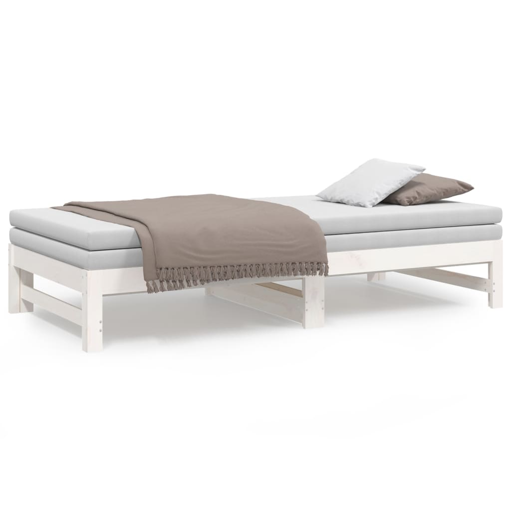 vidaXL Pull-out Day Bed without Mattress White 2x(75x190) cm