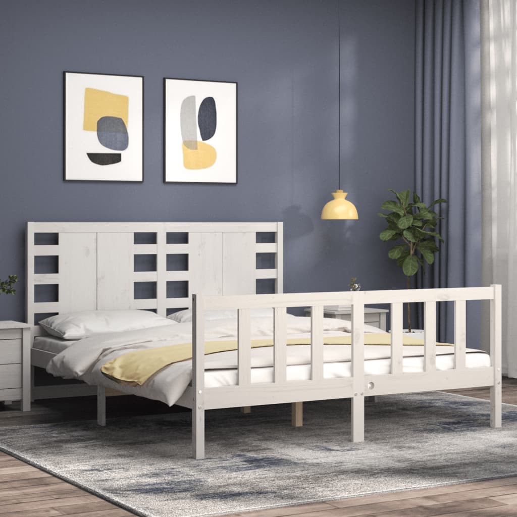 vidaXL Bed Frame without Mattress White 160x200 cm Solid Wood Pine