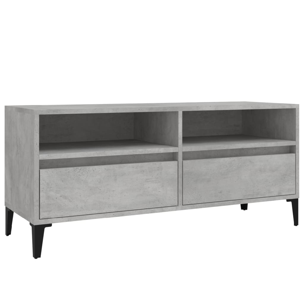 vidaXL TV Cabinet Concrete Grey 100x34.5x44.5 cm Engineered Wood