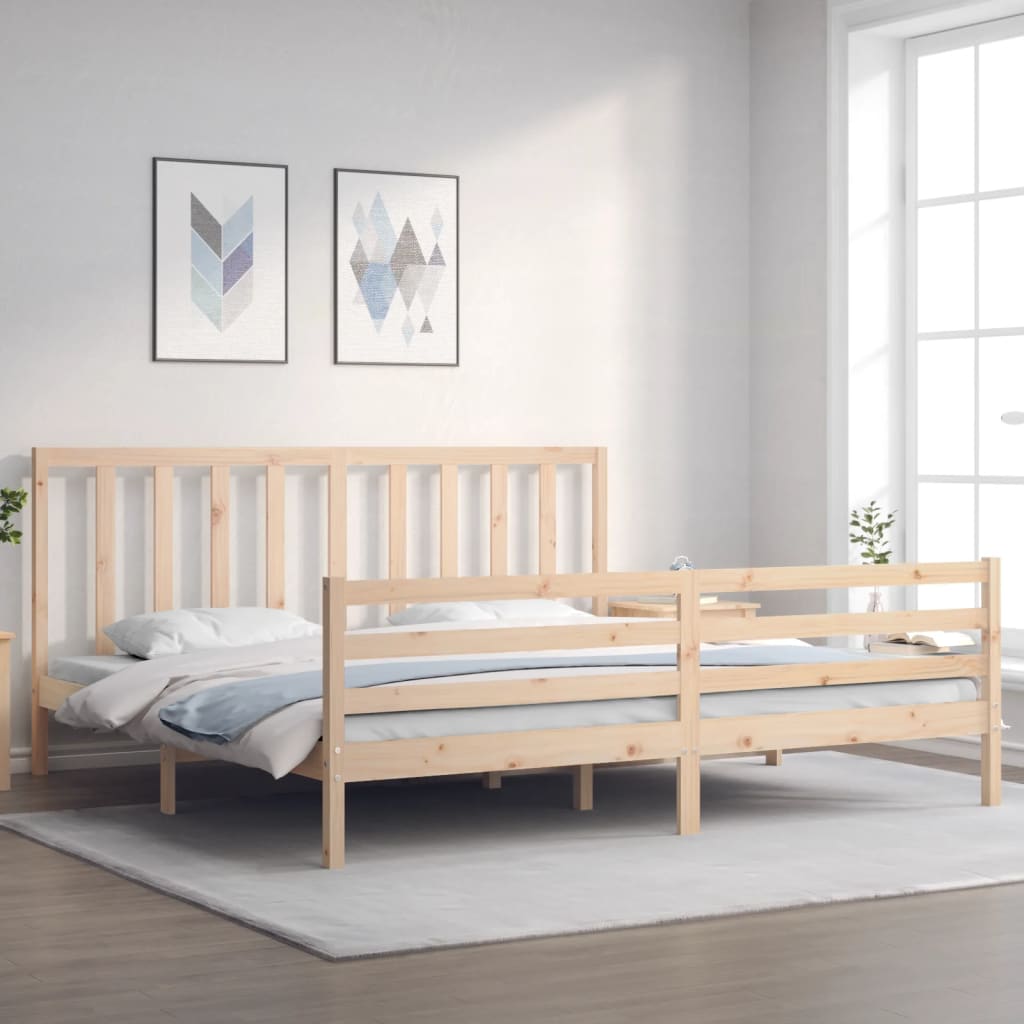 vidaXL Bed Frame without Mattress Super King Size Solid Wood Pine