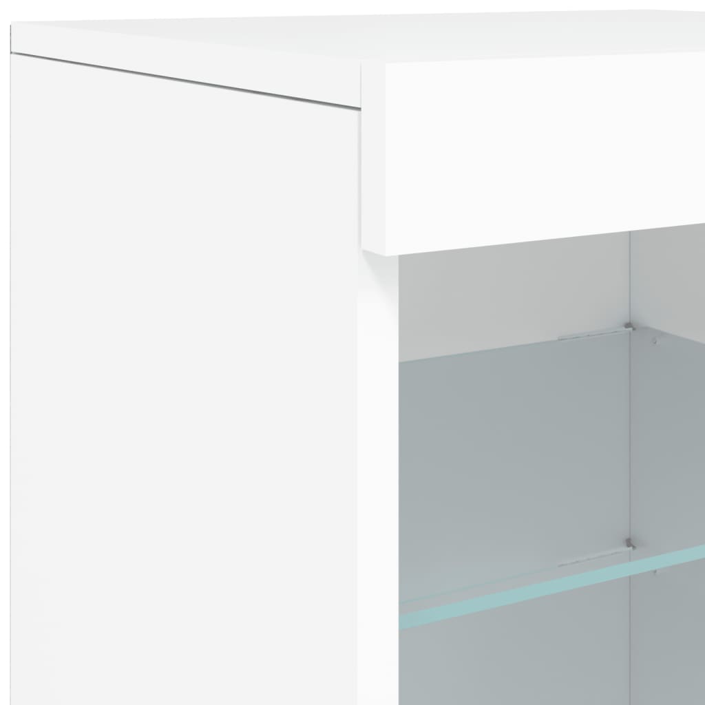 vidaXL Sideboard with LED Lights White 164x37x67 cm