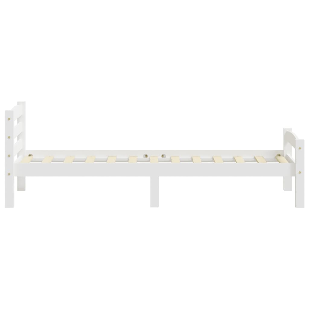 vidaXL Bed Frame without Mattress White Solid Pinewood 90x200 cm