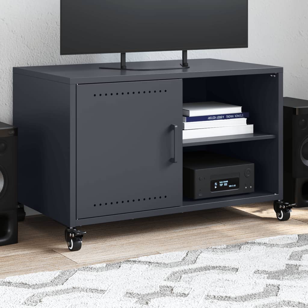 vidaXL TV Cabinet Anthracite 68x39x43.5 cm Steel