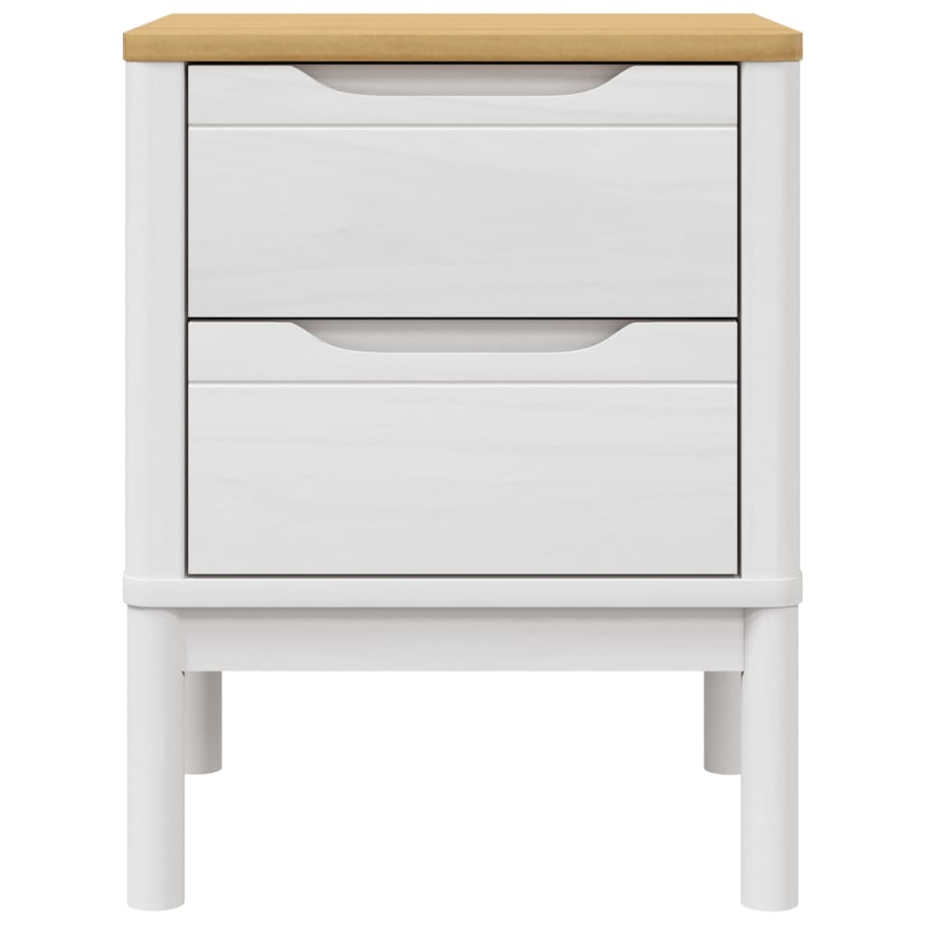 vidaXL Bedside Cabinet FLORO White 45x39x57 cm Solid Wood Pine