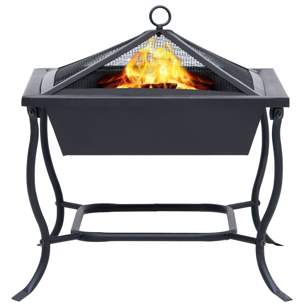 vidaXL Fire Pit Black 42x42x45 cm Steel