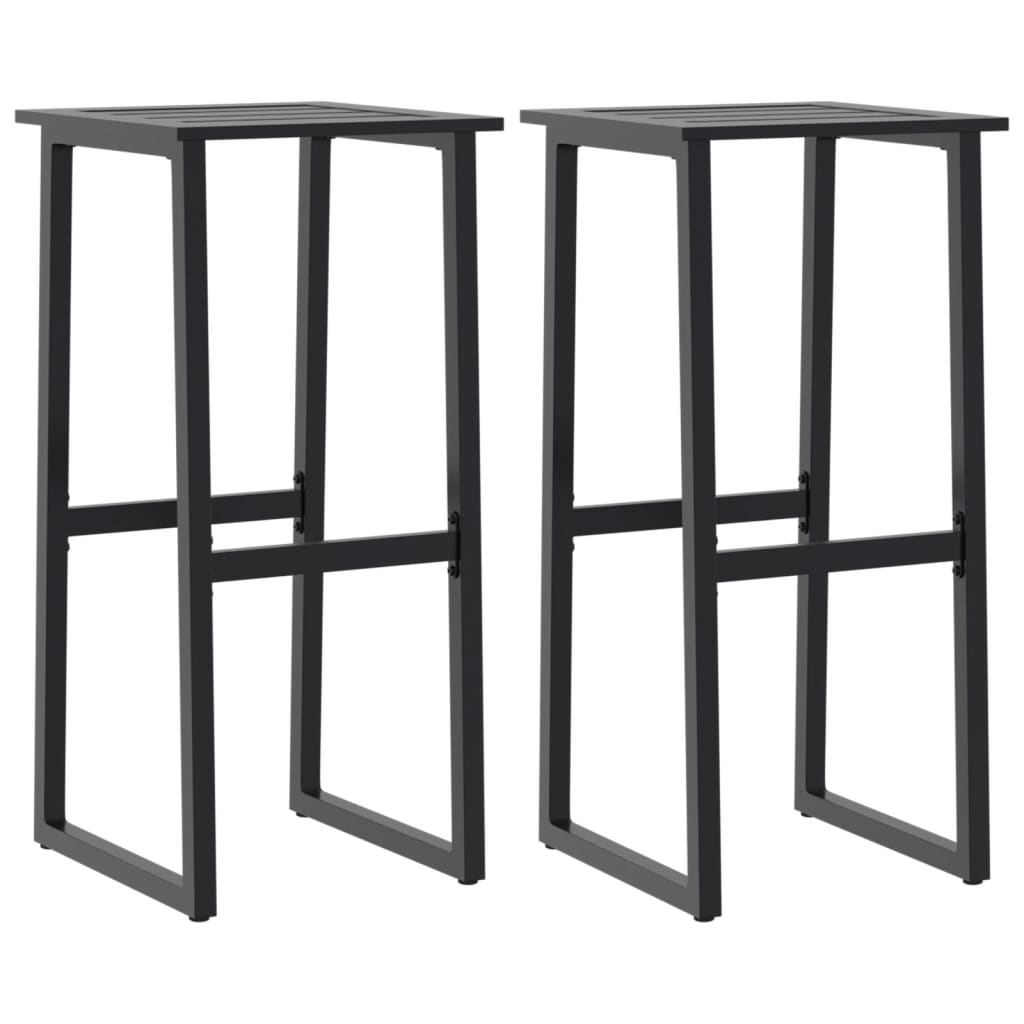 vidaXL Bar Stools 2 pcs Black 38x38x80 cm Powder-coated Steel