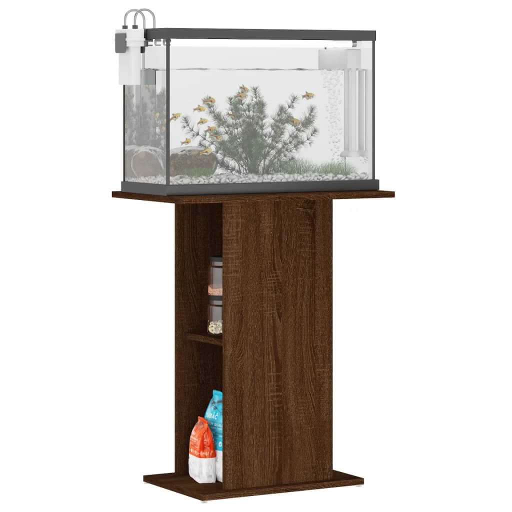 vidaXL Aquarium Stand Brown Oak 60.5x36x72.5 cm Engineered Wood