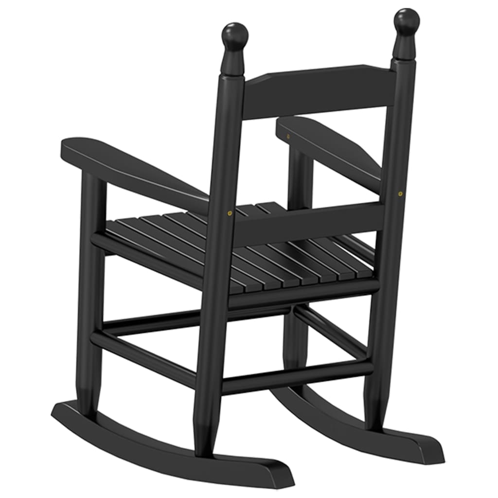 vidaXL Rocking Chair for Children Black Solid Wood Poplar