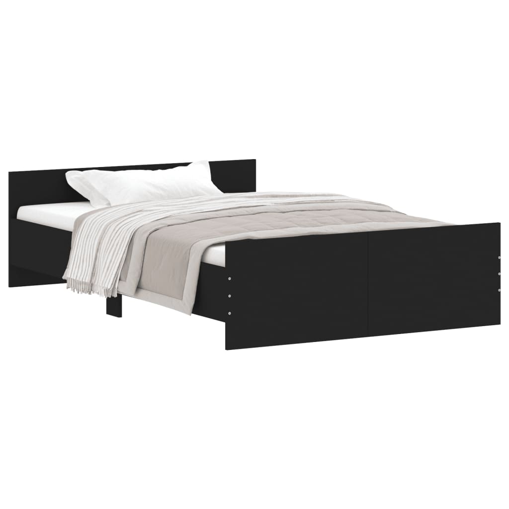 vidaXL Bed Frame without Mattress Black 120x190 cm Small Double