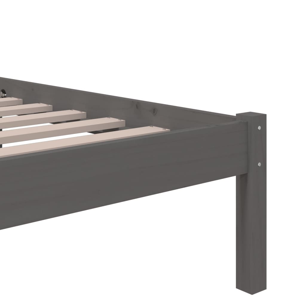 vidaXL Bed Frame without Mattress Grey Solid Wood 120x190 cm Small Double