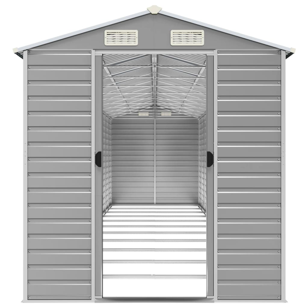 vidaXL Garden Shed Light Grey 191x980x198 cm Galvanised Steel