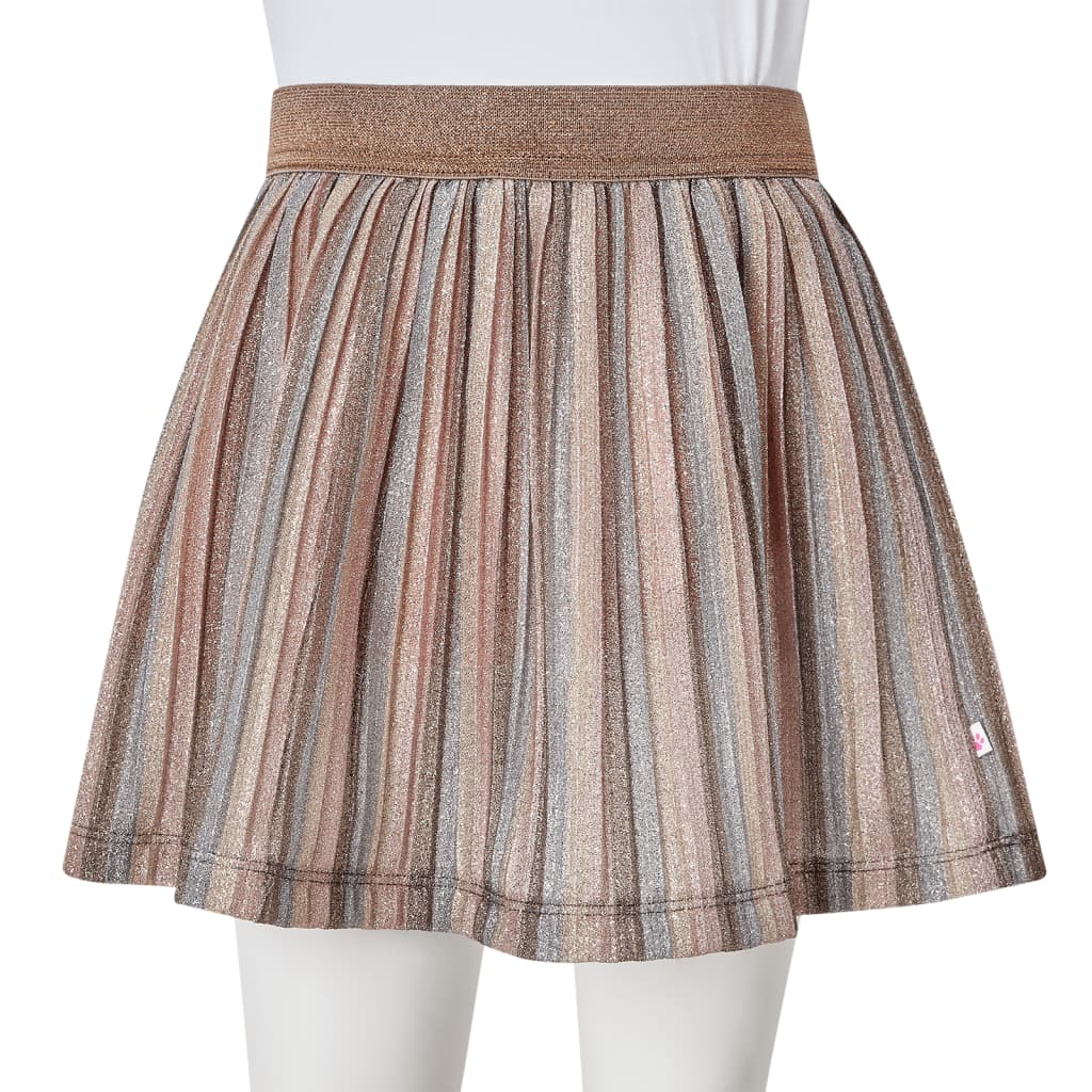 Kids' Pleated Skirt with Glitters Brown and Pink 104