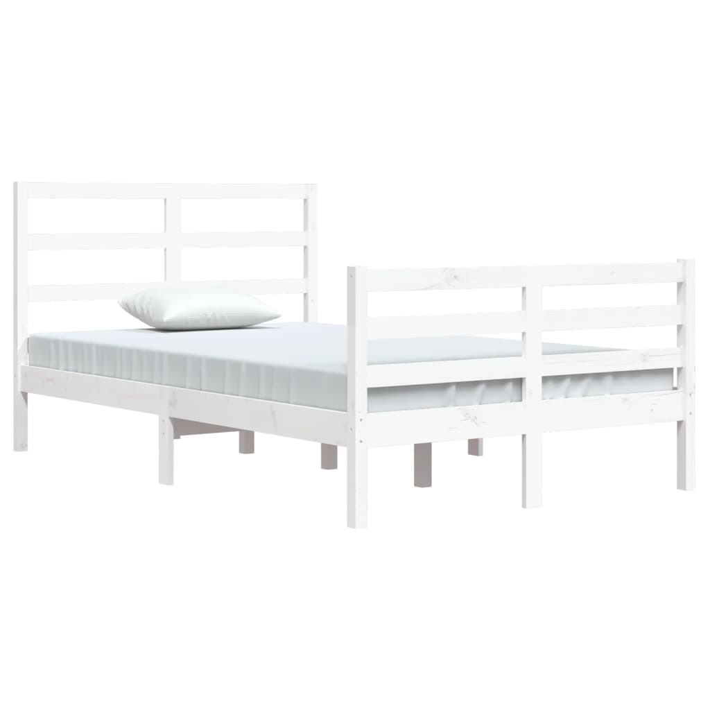 vidaXL Bed Frame without Mattress White Solid Wood Pine 120x200 cm