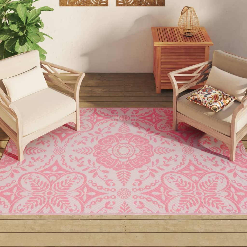 vidaXL Outdoor Carpet Pink 140x200 cm PP