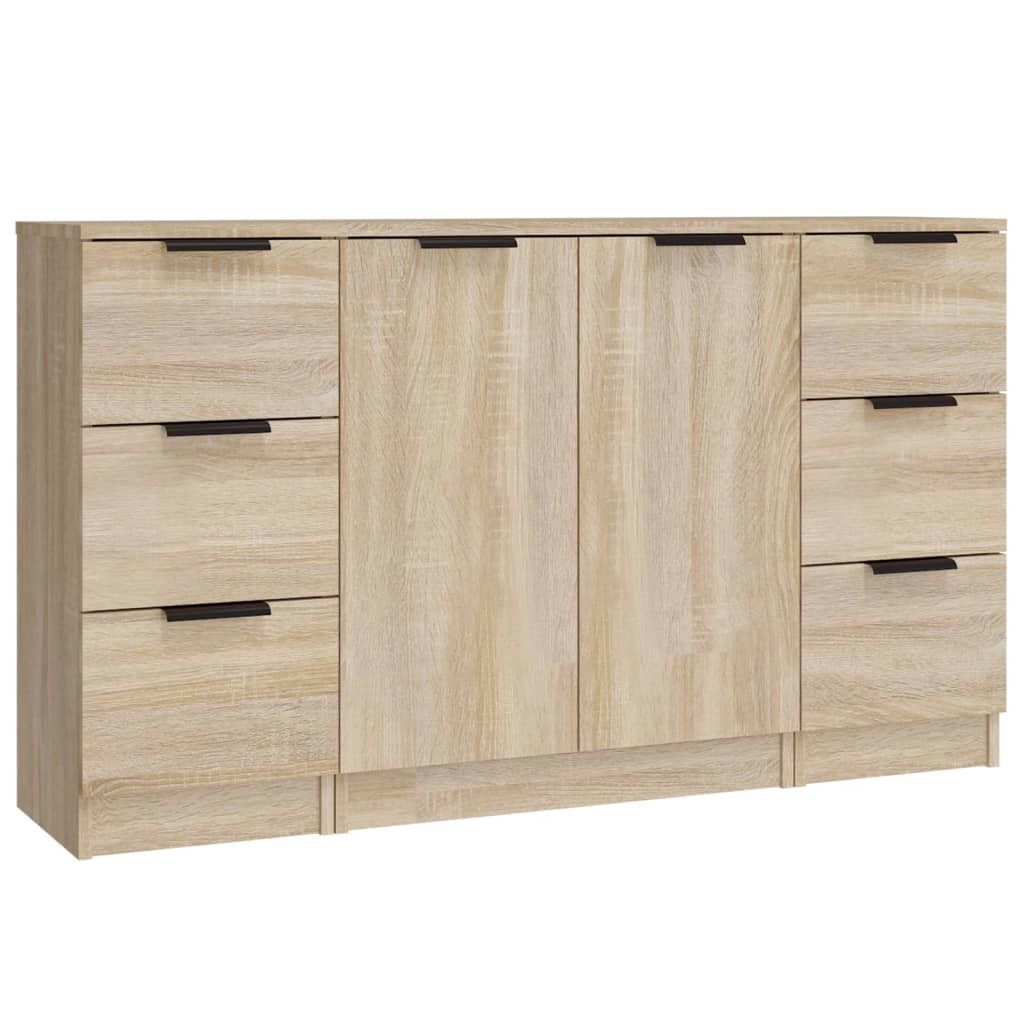 vidaXL Sideboards 3 pcs Sonoma Oak Engineered Wood