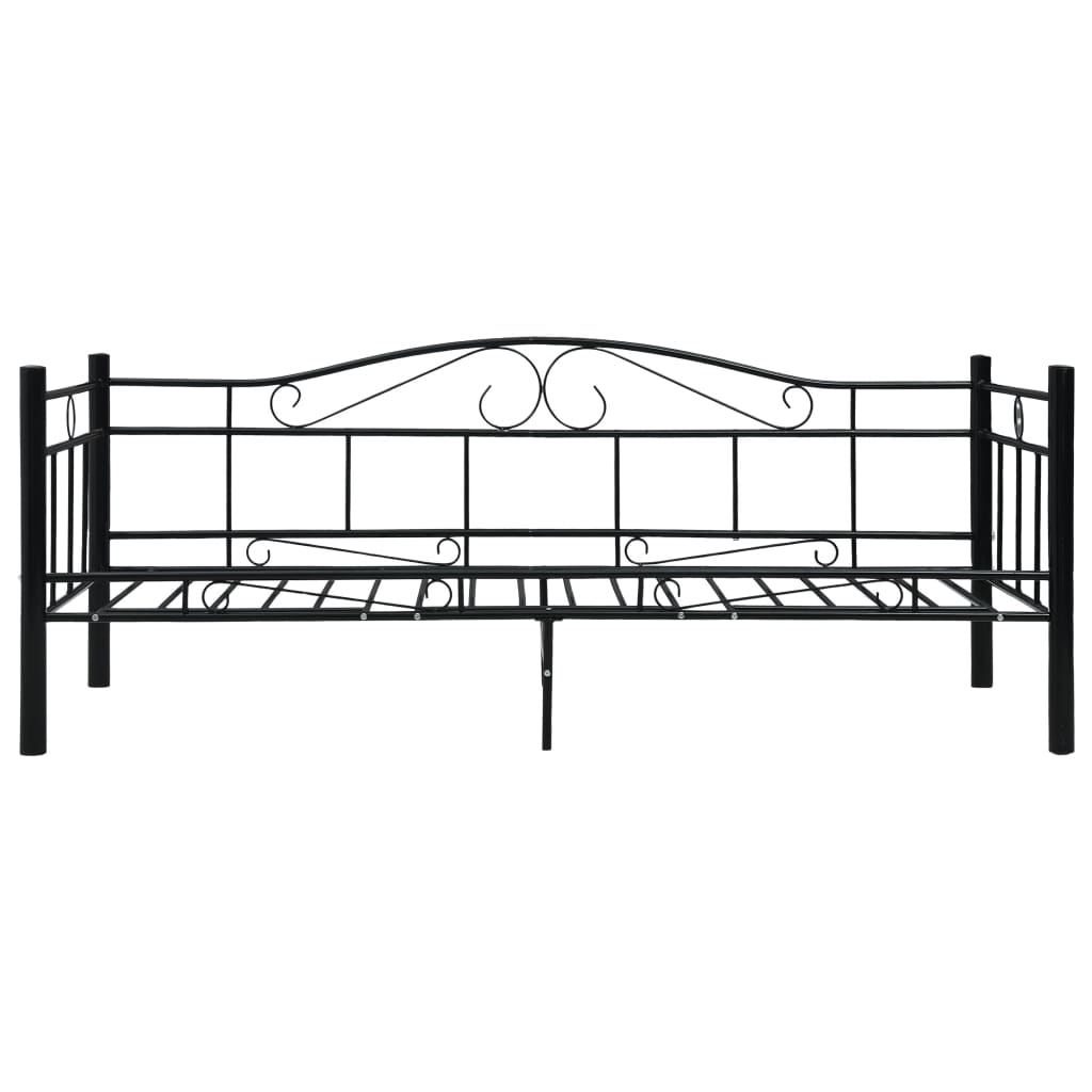 vidaXL Daybed Frame without Mattress Black Metal 90x200 cm