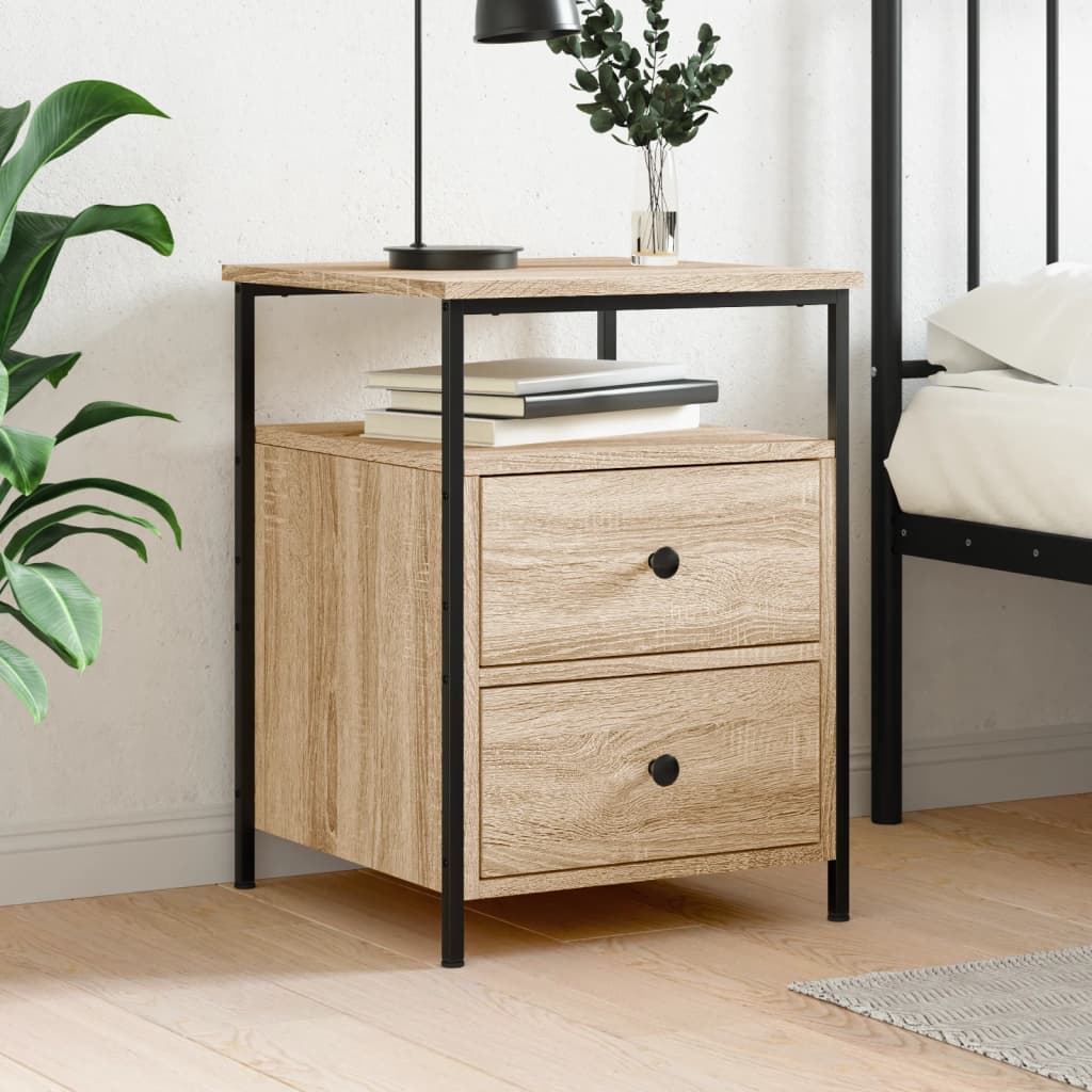 vidaXL Bedside Cabinet Sonoma Oak 44x45x60 cm Engineered Wood