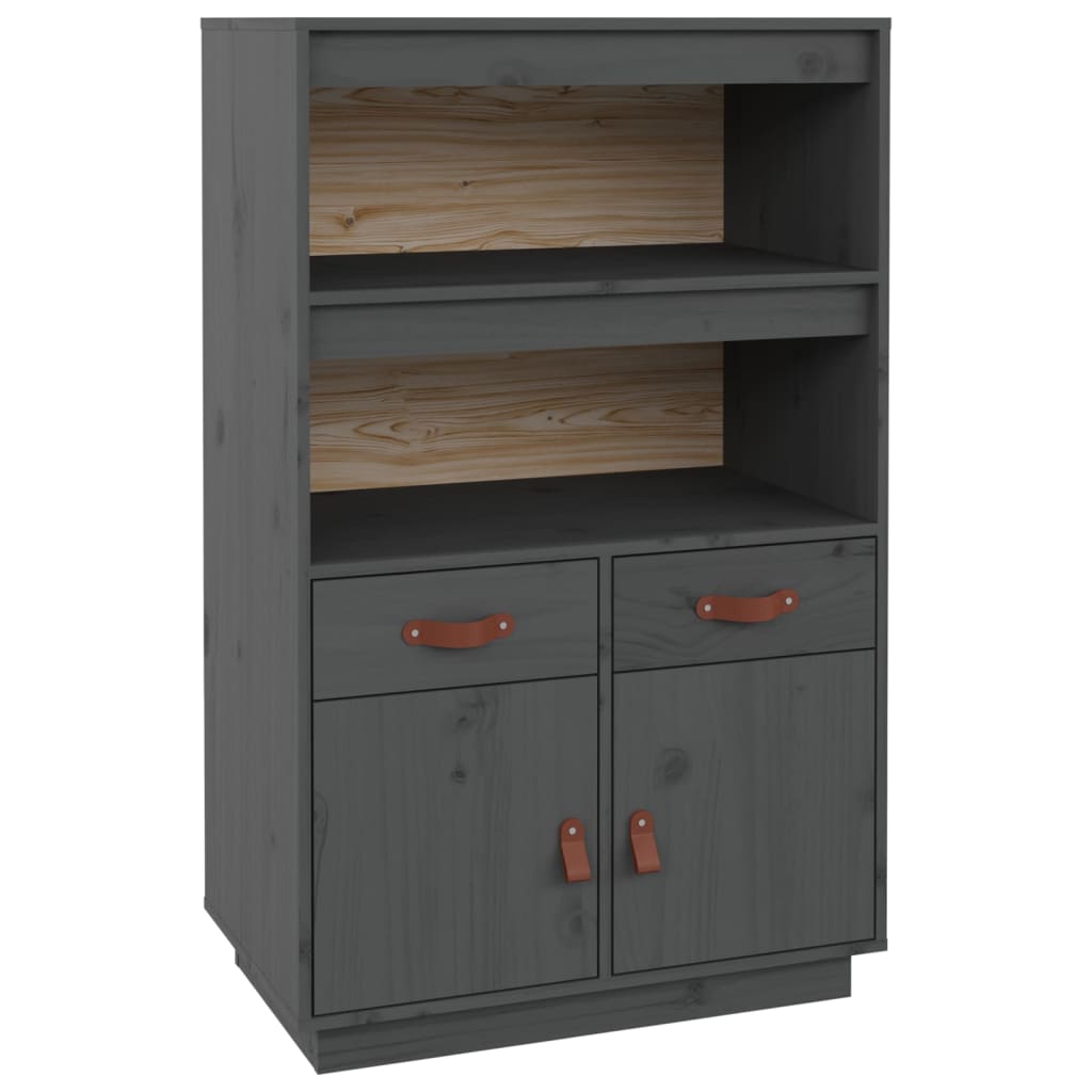 vidaXL Highboard Grey 67x40x108.5 cm Solid Wood Pine