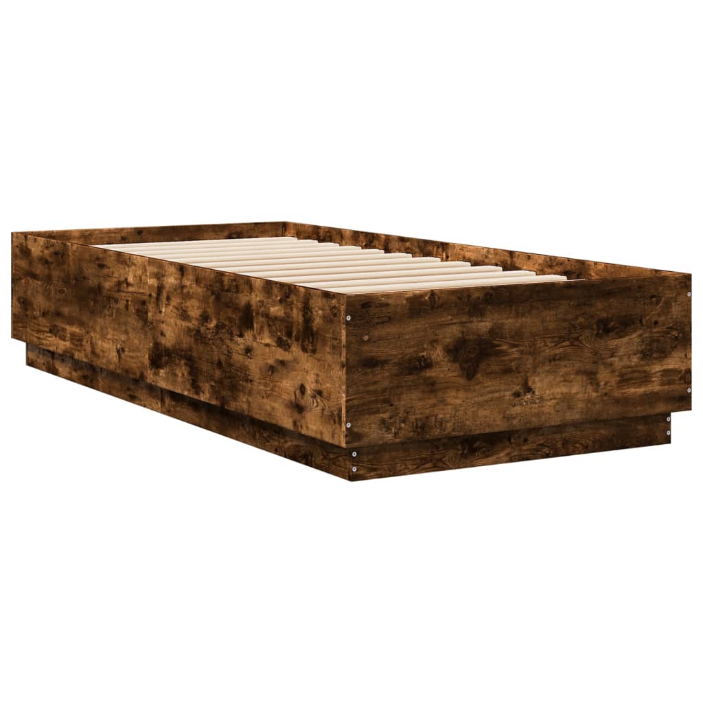 vidaXL Bed Frame without Mattress Smoked Oak 90x200 cm