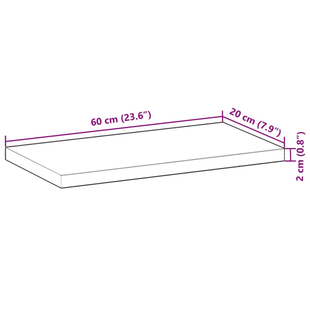 vidaXL Floating Shelves 3 pcs 60x20x2 cm Untreated Solid Wood Acacia