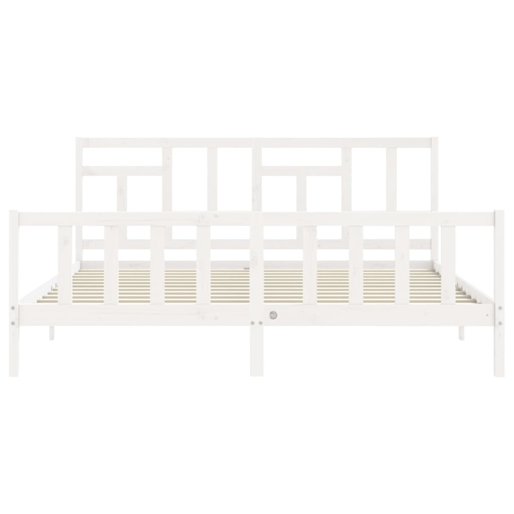 vidaXL Bed Frame without Mattress White 200x200 cm Solid Wood Pine