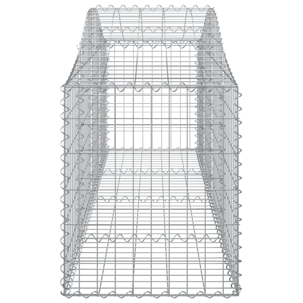 vidaXL Arched Gabion Baskets 4 pcs 200x50x60/80 cm Galvanised Iron