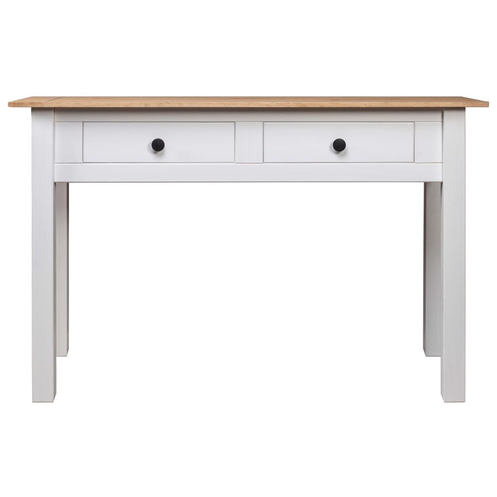 vidaXL Console Table White 110x40x72 cm Solid Pine Wood Panama Range