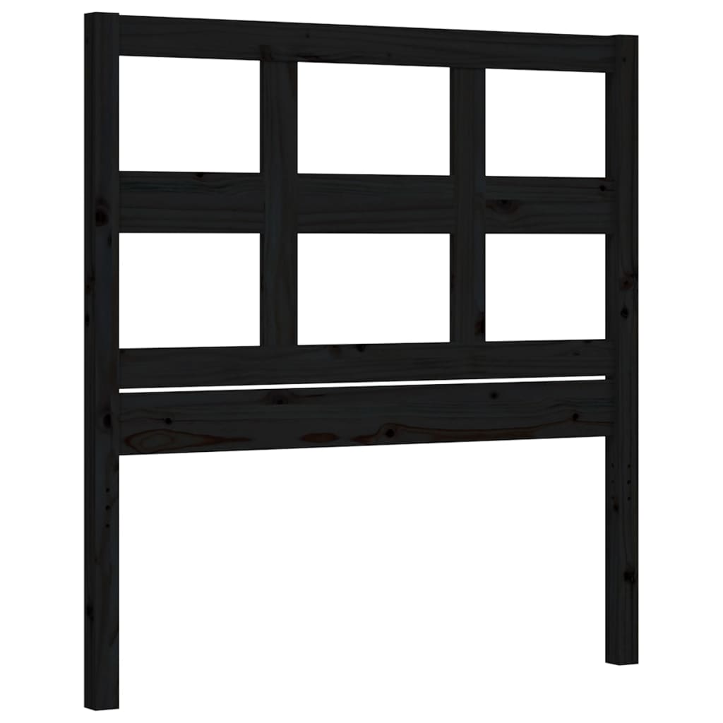 vidaXL Bed Frame without Mattress Black Single Solid Wood Pine