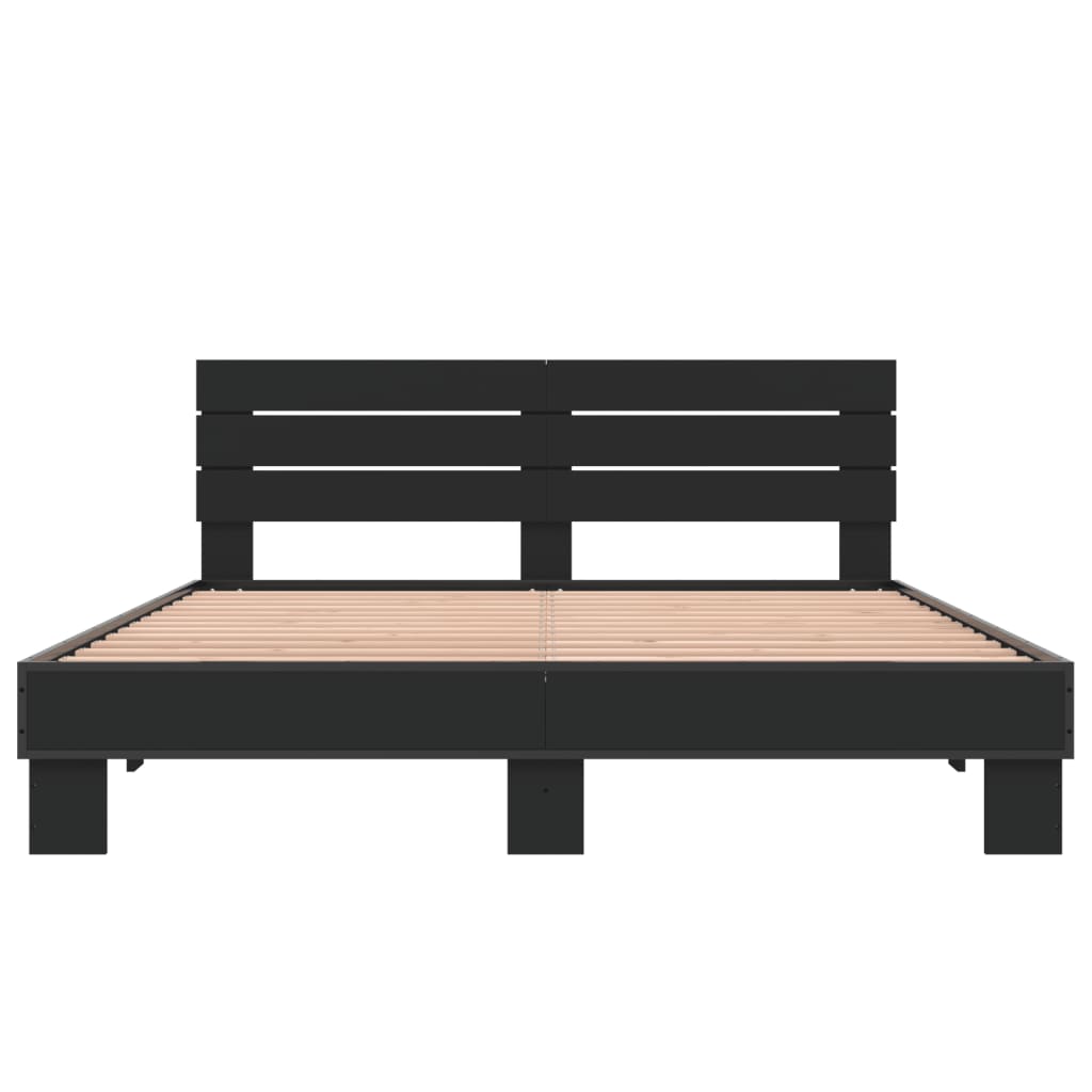 vidaXL Bed Frame without Mattress Black 160x200 cm