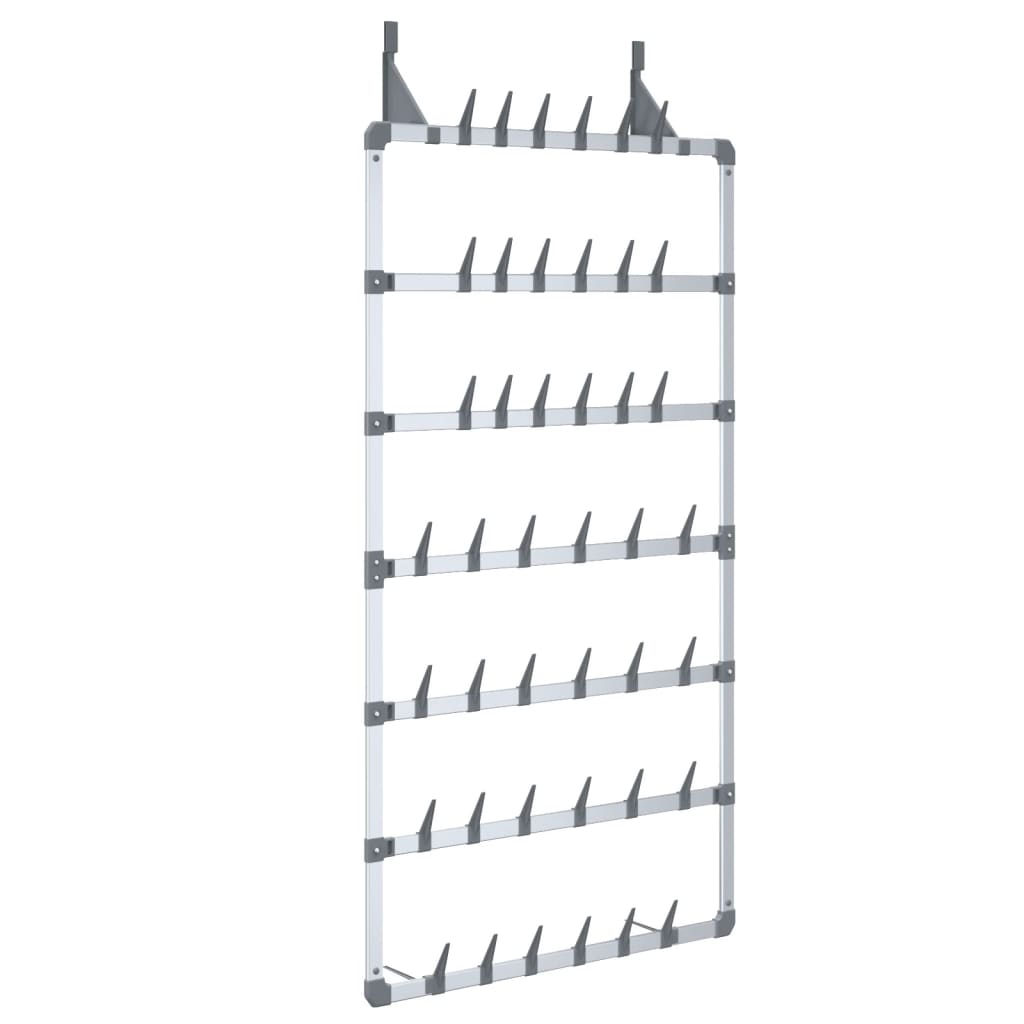 vidaXL Hanging Shoe Rack Silver 66x13x139 cm